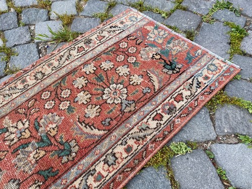 Antyczny dywan Runner Dywan turecki dywan Czeski dywan Ręcznie robiony dywan Oushak dywan - Zdjęcie 7 z 10