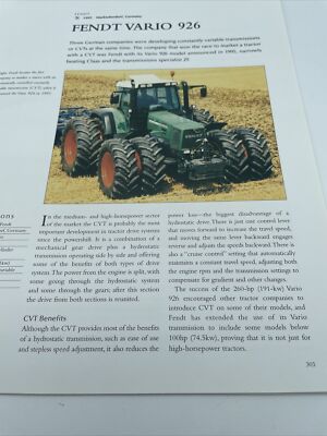 1995 Fendt Vario 926 Tractor Germany Frameable Article Pics Specs Display