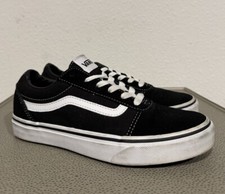 VANS WARD LOW CANVAS BLACK WHITE SIZE 5 YOUTH