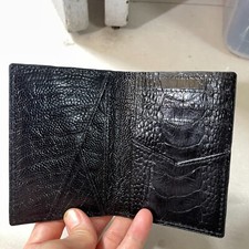 DOUBLE SIDE Genuine Ostrich Leg Leather Skin Credit Card Holder