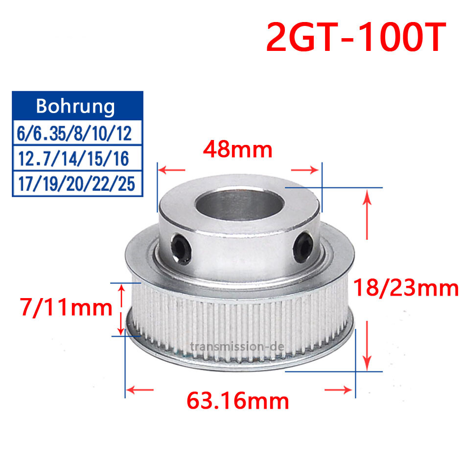 Sourcing Map Zahnriemenscheibe 16 Zähne, 6 Mm Bohrung – Aluminium, Für 3D-Drucker & CNC, 2 Stück