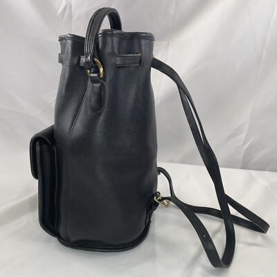 Vintage COACH Black Leather Sling Daypack Backpack G6C-9992  display picture 2