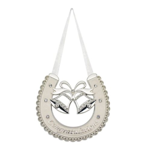 Wedding Silver Plated and Ivory Horseshoe with Diamantés - Choose Design - Picture 3 of 6