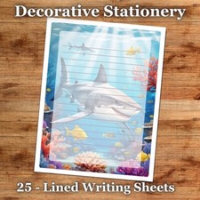 25 Sheets Decorative Paper Letter Writing Paper Color Stationery - Sea Life 024