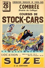 French Stock Cars 1950 Vintage Poster Print Retro Advert FREE US S/H Low EU Post