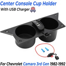 Aluminum Ash Tray Center Cup Holder Usb Charging For 3rd Gen Chevy Camaro 82-92