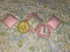 Queen Bedspread Quilt Vintage Custom Made Pastel Floral With Pillows