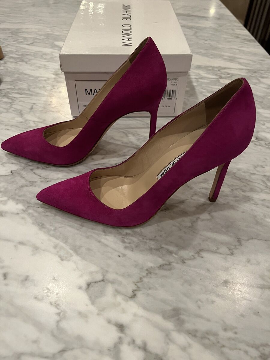 Manolo Blahnik BB 115 FUXIA Orchid Pink Suede Shoes Heels Manolo Blahnik BB 115 FUXIA Orchid Pink Suede Shoes Heels