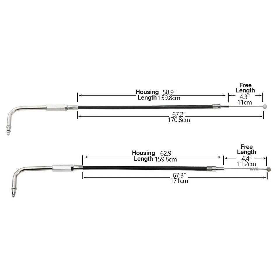 Дроссельный кабель 170 см подходит для родстера Harley Sportster XL883 XL1200 XR1200 1200 - Изображение 4 из 4