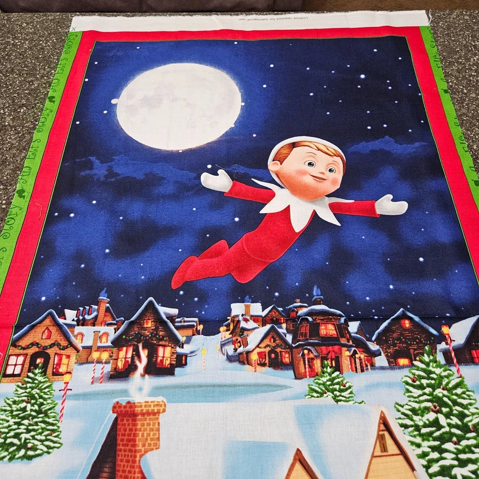 Panel An Elf Story 23x42 Acolchado Tesoros Estante Navidad Foto 2 de 3