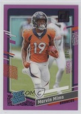 2023 Panini Clearly Donruss Rated Rookie Purple 92/199 Marvin Mims #74 15qg