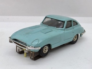 1960'S ATLAS AURORA TJET TYPE JAGUAR XKE TEAL SLOT CAR NEAR MINT CLEAN & RUNNING