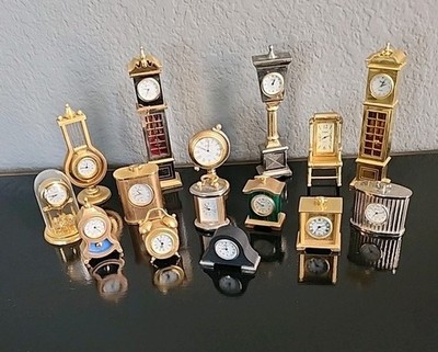 Miniture Clock Set Of 15 Untested Gorham Collezio Timex Romours 