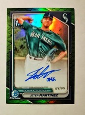 Jeter Martinez 2024 1st Bowman Chrome AUTO GREEN Reptilian REFRACTOR 69/99 RC L6