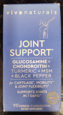 Joint Support Supplement Glucosamine Chondroitin MSM Turmeric 90 Capsules 02/26