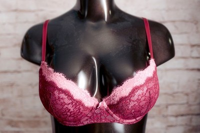 Adore Me Romantic Sexy Pink Lace Padded Balconette Push-up Bra Underwire 38D