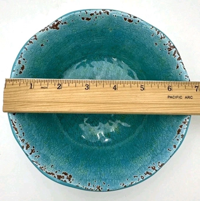 Juego de vajilla de melamina turquesa Pier 1 Imports Carmelo platos y cuencos sin BPA Foto 2 de 4