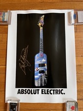 VINTAGE 1991 Absolut Vodka Electric Guitar Art Print Poster Rick Garcia SIGNED