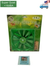 NEW Evercool Quiet 16dBA Ever Green 140mm x 25mm 3pin PC Case Cooling Fan EGF-14