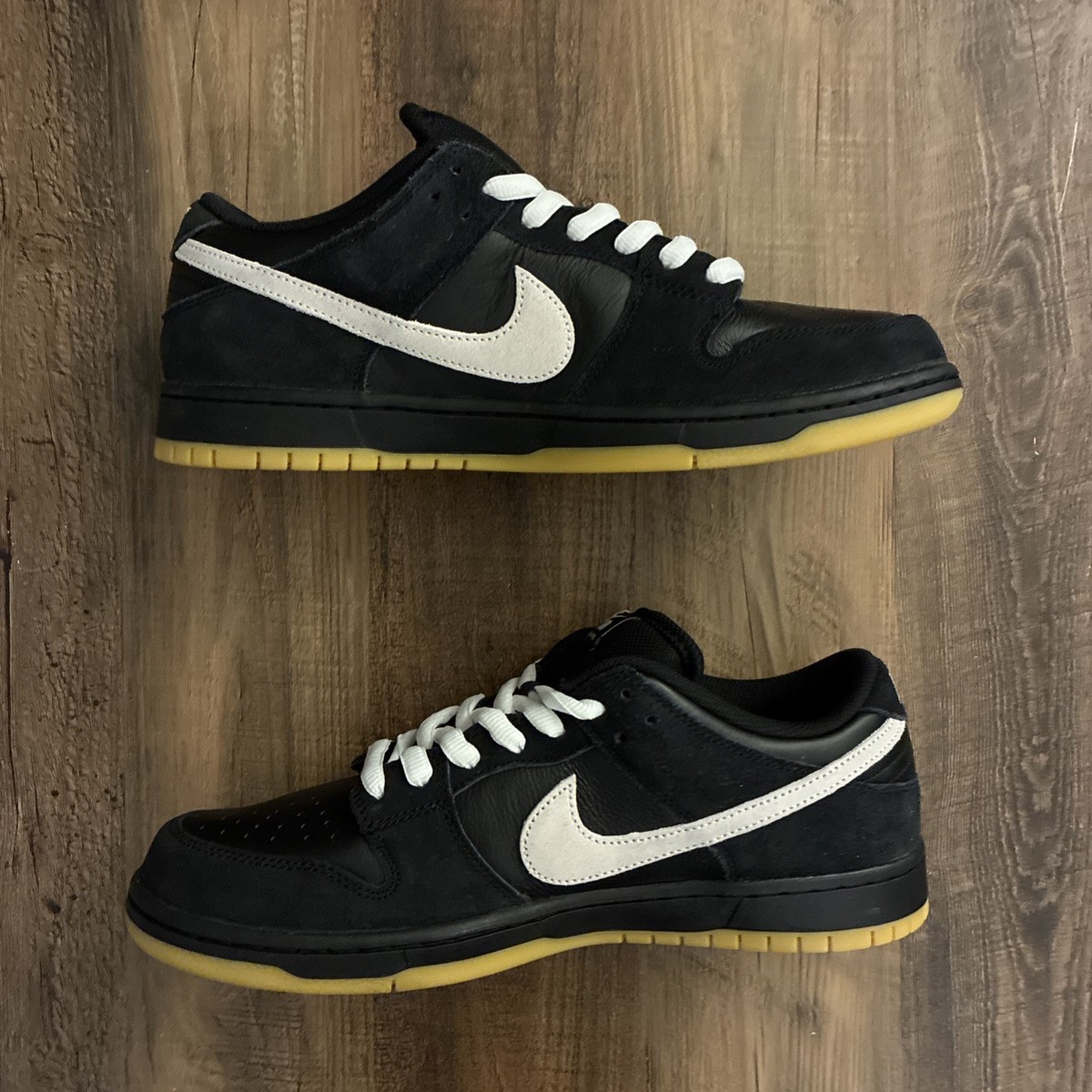 Size 12 - Nike Dunk Pro SB Low Black White Gum for sale online | eBay