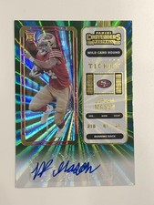 2023 Panini Contenders Football Jordan Mason Autograph Green Lazer #204 RC