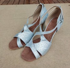 Dance And Sway Latin/Ballroom Tanz-Schuhe silber Glitzer UK 6 Gr.39