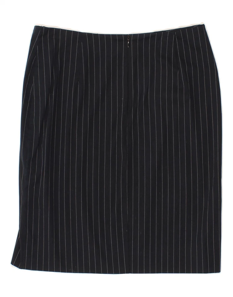 Юбка-карандаш женская BENETTON IT 42 средняя W30 темно-синяя в полоску хлопок BR17 - Изображение 2 из 3