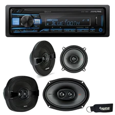 Alpine UTE-73BT Receiver No CD Kicker 44KSS504 5.25" 44KSC69304 6x9" Speakers