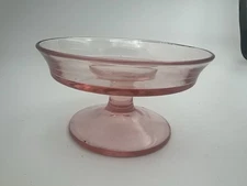 Pink Depression Glass Pedestal Cheese Compote 4.75” Wide With Lip 3” Tall*READ*