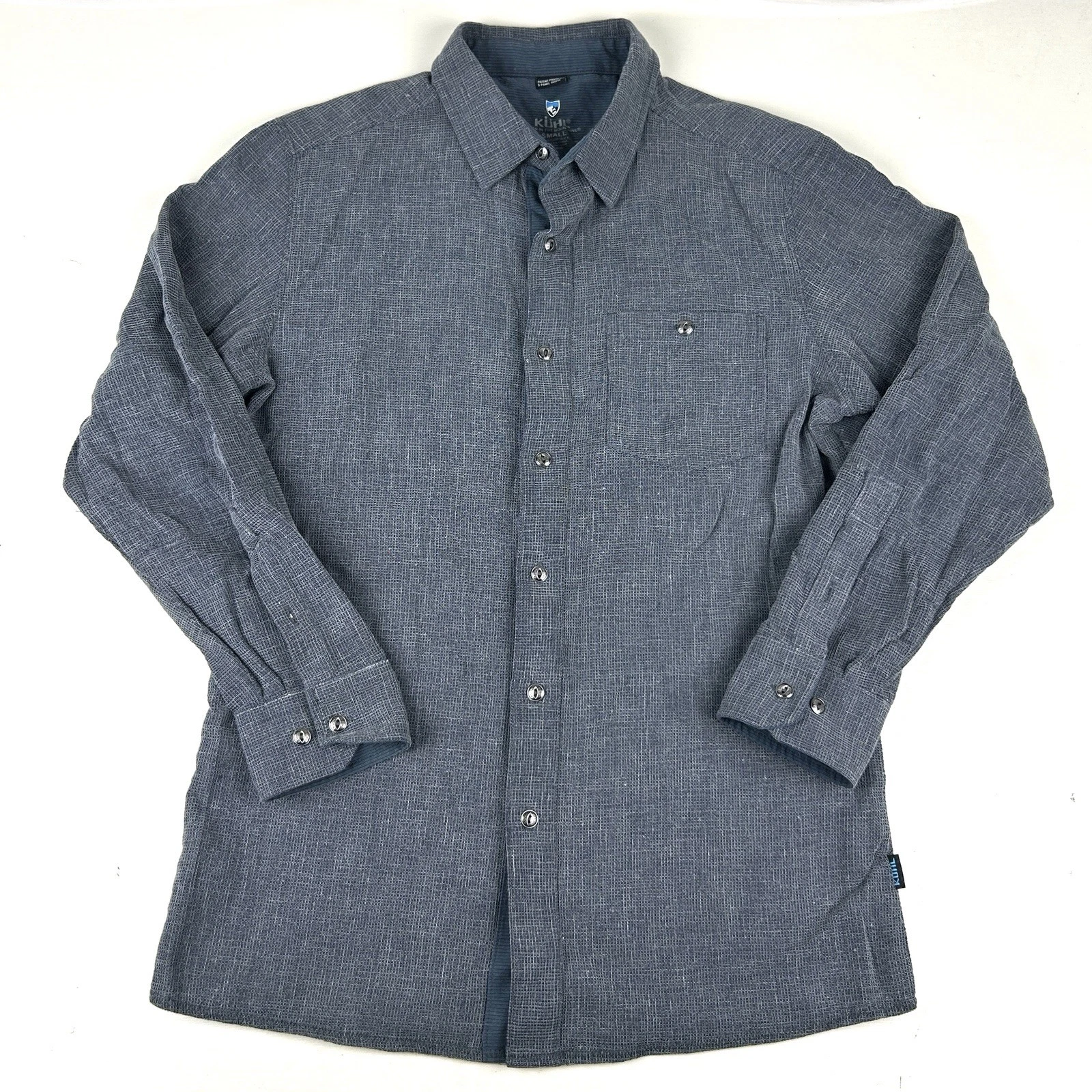 Kuhl Mens Button Up 5 Panel Sleeve Shirt Sz Small Hiking Outdoors Blue