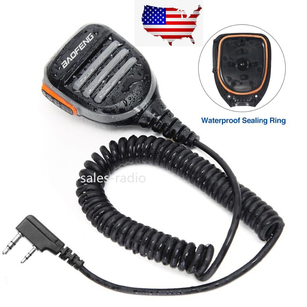 Retevis Tweeweg Radioluid Spreker Microfoon, 2-Pins, Luidsprekermicrofoon, Schouder Microfoon, Compatibel met Baofeng UV-5R RT24 RT5R RT27 Kenwood Tyhbelle Radioddity eSynic Proster Nestling (1 PC