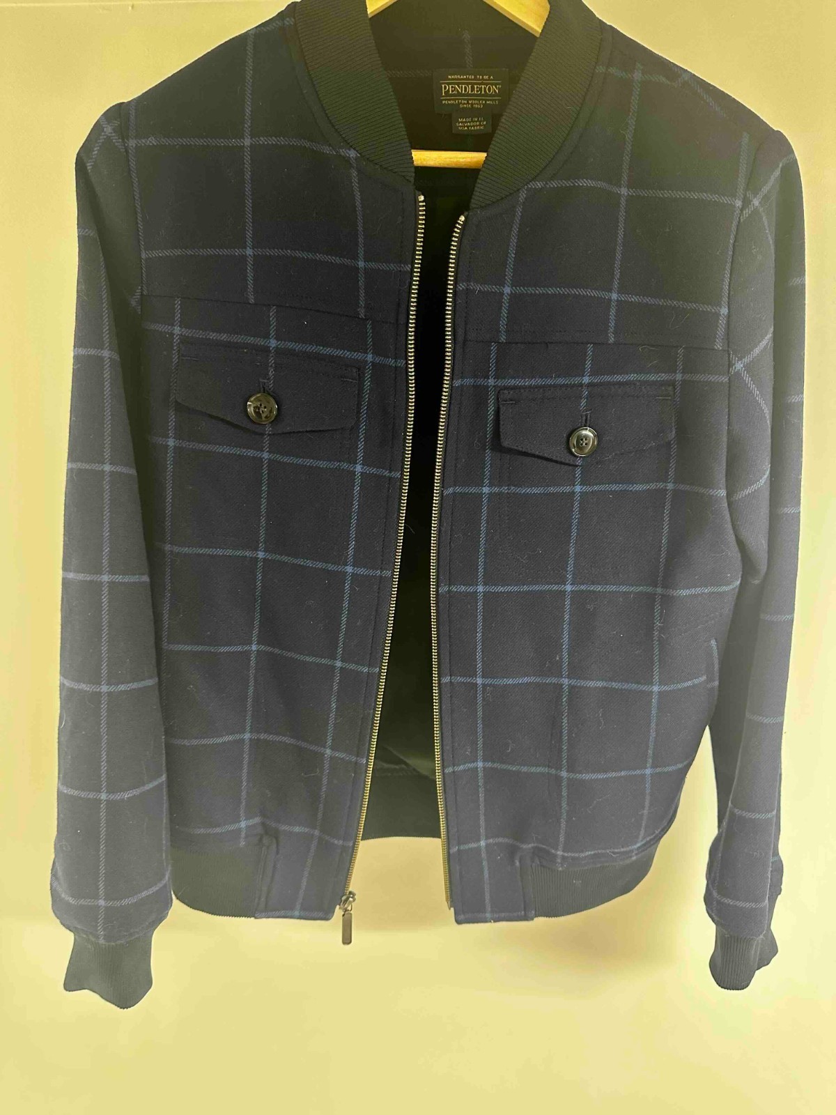 Pendleton 100% Virgin Wool Bomber Jacket Medium - image 6