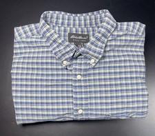 Eddie Bauer Shirt Mens Sz XXL 2XL Blue/Green Heavy Plaid Long Sleeve Relaxed Fit