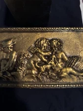 (2) Rare Louis XVI Style Brass Architectural Pieces “Francois Linke” Paris Putti