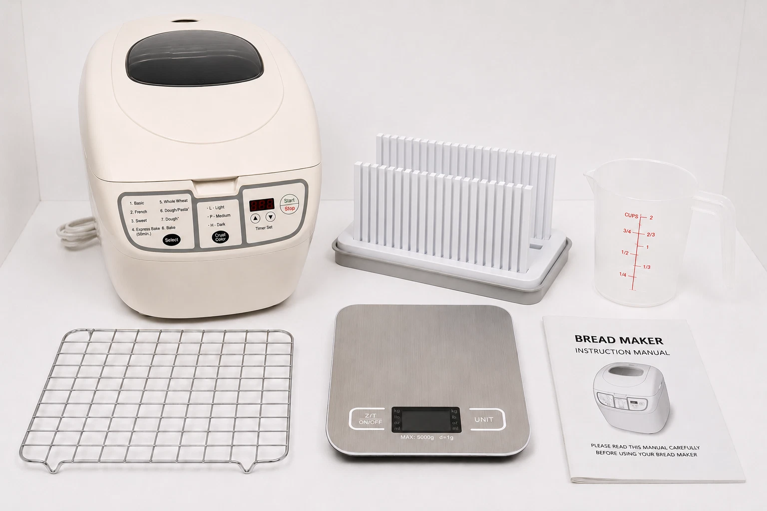 Bread Maker Machine 2 LB Loaf Automatic Dough Maker w/ Accessories Home Bakery