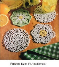 COASTERS IN BLOOM    CROCHET PATTERN ONLY  - KN  SUQ