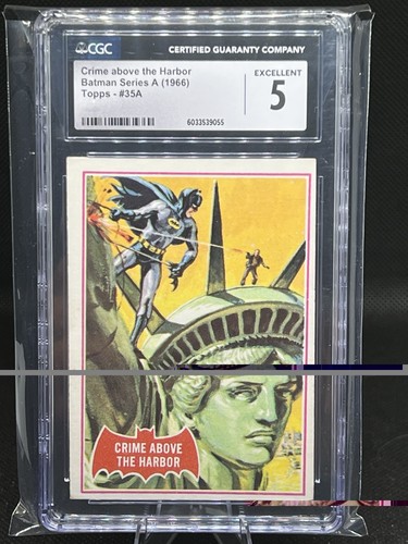 1966 Topps Batman Red Bat #35A Crime above the Harbor — CGC 5