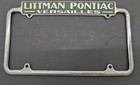 Early Littman Pontiac Versailles Ohio Metal License Plate Frame Car Auto Dealer — photo 1