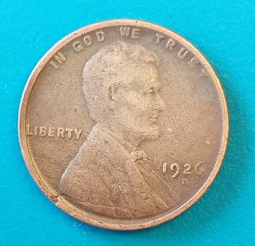 1926-D Lincoln Wheat Cent OBS Die Break Lower Bottom Nice Coin VG-F