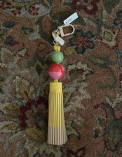 Fun N Funky Tory Burch Multi Color Wood Keychain With Tassel