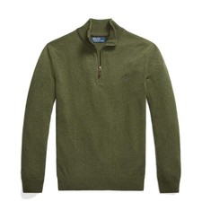 Polo Ralph Lauren Wool Half Zip Pullover Classic Olive Heather