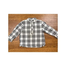 Rylee + Cru Boys' Black & White Plaid Button Down Size 18-24