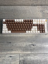 Royalaxe X Protoarc R100 Wireless Mechanical Keyboard White Brown RGB Lighting