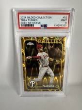 2024 Topps Chrome Gilded #52 Trea Turner Gold Raywave Refractor /25 PSA 9
