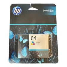 HP 64 Tri-color Ink Cartridge N9J89AN Genuine HP Ink New Sealed EXP 6/2026