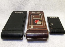 Three Antique Bellows KODAK Cameras. Art Deco 1A GIFT, 2A Hawk-Eye  Vest Pocket