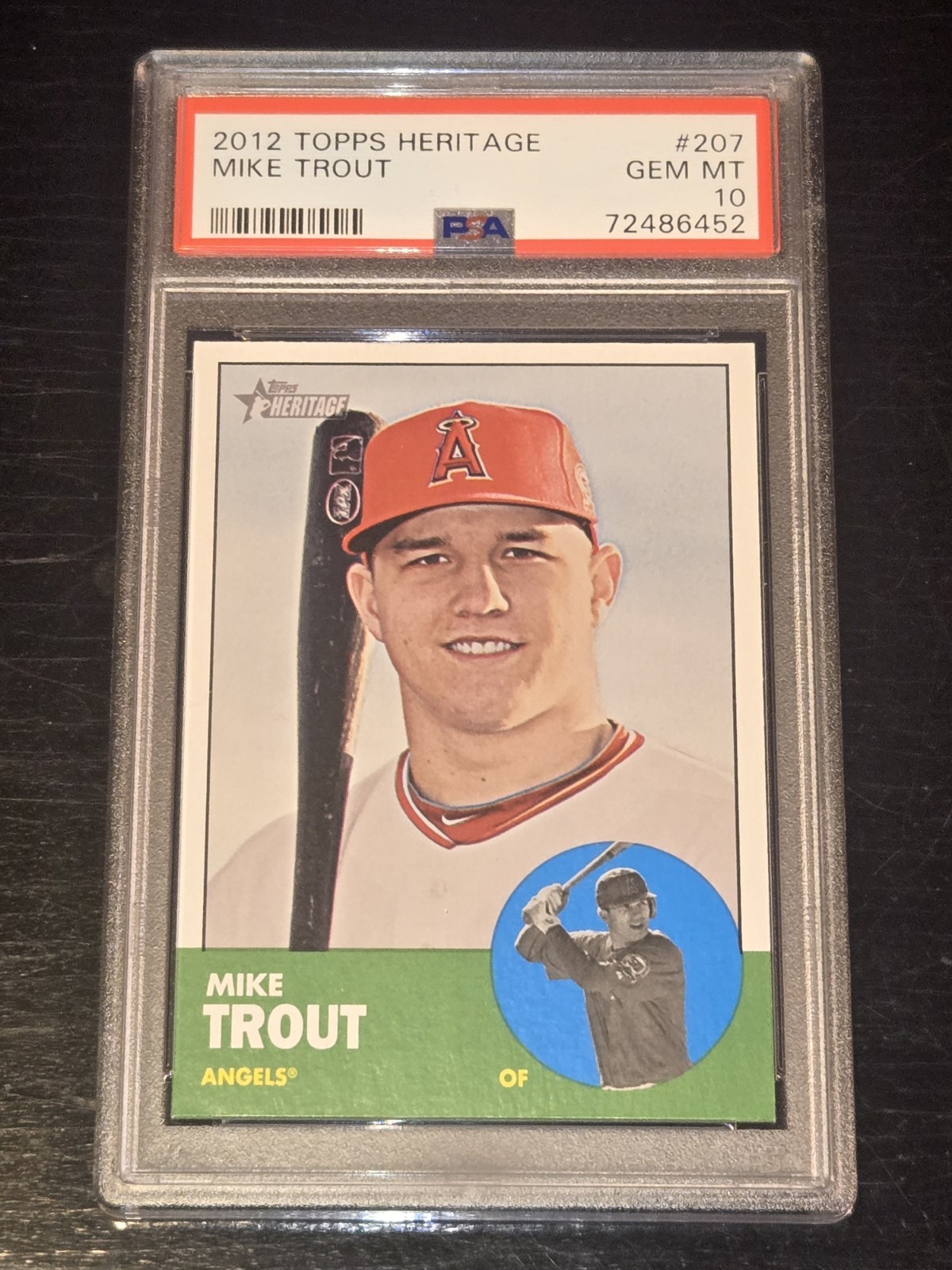 2012 Topps Heritage Baseball Mike Trout #207, PSA 10 GEM MINT! ⚾️💎