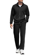 Men's Sweatsuit 2 Piece Casual Athletic Tracksuit Jogging Warm Up Full Zip Se...