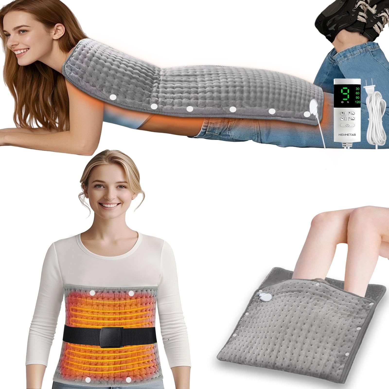 S Large For Back Pain&foot Warmer&wrap Around Heating Pad,3.