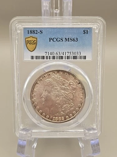 1882-S Morgan Silver Dollar $1 - PCGS MS63